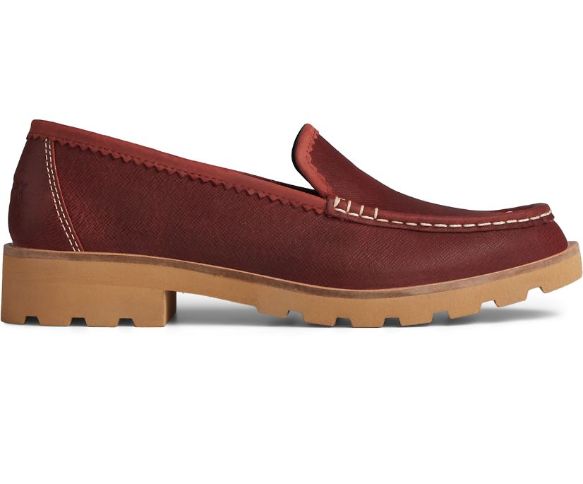 Sperry Authentic Original Leather Lug Loafers - Women's Loafers - Dark Red [EY7618903] Sperry Top Si